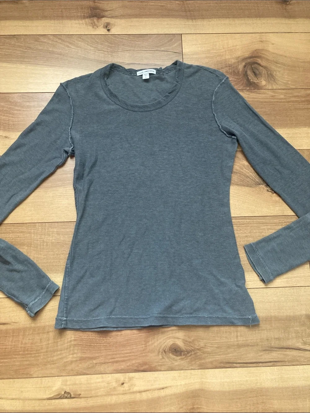 James Perse Inside Out Raglan Long Sleeve Tee - Picture 2 of 9